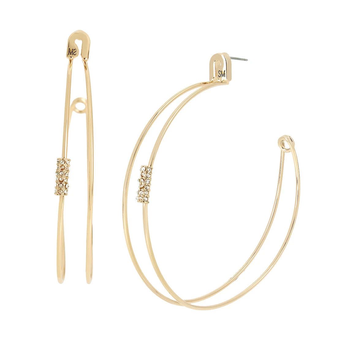 SAFETY PIN HOOPS GOLD 1 SAFETY PIN HOOPS GOLD