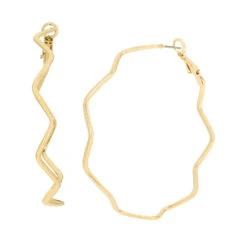 ZIG ZAG HOOPS GOLD