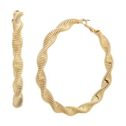 SPIRAL LARGE HOOPS GOLD