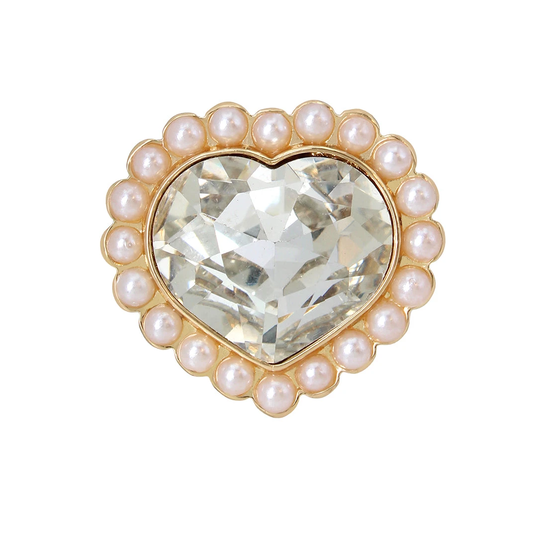 PEARL HEART COCKTAIL RING IVORY 1 PEARL HEART COCKTAIL RING IVORY