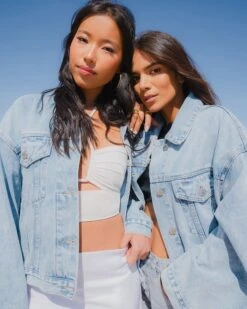 SIENNA DENIM JACKET RHINESTONES -Cheap Boots And Beyond Store SM 2023 GOES WEST 55 BN102888 DENIM FABRIC 2988