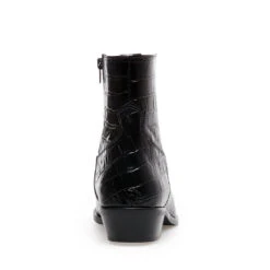 CAPRICORN BLACK CROCODILE -Cheap Boots And Beyond Store STEVEMADDEN BOOTS CAPRICORN BLACK CROCODILE BACK