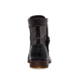 SIDETRACK BLACK LEATHER -Cheap Boots And Beyond Store STEVEMADDEN BOOTS SIDETRACK BLACK LEATHER BACK
