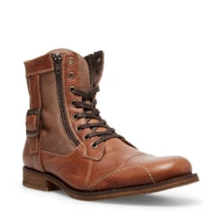 Cheap Boots And Beyond Store -Cheap Boots And Beyond Store STEVEMADDEN BOOTS SIDETRACK COGNAC LEATHER