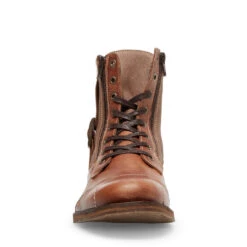 SIDETRACK COGNAC LEATHER -Cheap Boots And Beyond Store STEVEMADDEN BOOTS SIDETRACK COGNAC LEATHER FRONT