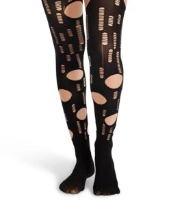 L-RIPPED BLACK TIGHT SINGLE