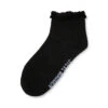 VELVET RUFFLE ANKLET SOCK BLACK