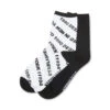 VERBIAGE CREW SOCK BLACK WHITE