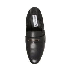 CALVER BLACK LEATHER -Cheap Boots And Beyond Store STEVEMADDEN SHOES CALVER BLACK LEATHER TOP