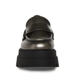 GAVEN SILVER LEATHER 7 GAVEN SILVER LEATHER -Cheap Boots And Beyond Store STEVEMADDEN SHOES GAVEN SILVER FRONT