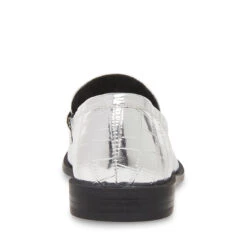 GOODMAN SILVER CROCODILE -Cheap Boots And Beyond Store STEVEMADDEN SHOES GOODMAN SILVER CROCO BACK