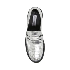 GOODMAN SILVER CROCODILE -Cheap Boots And Beyond Store STEVEMADDEN SHOES GOODMAN SILVER CROCO TOP