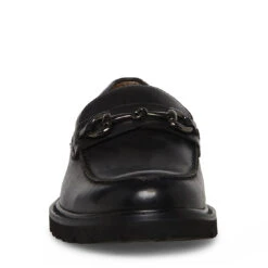 KYAN BLACK LEATHER -Cheap Boots And Beyond Store STEVEMADDEN SHOES KYAN BLACK FRONT