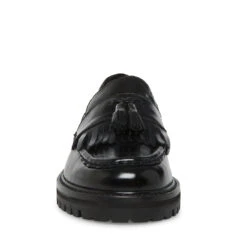 MINKA BLACK LEATHER -Cheap Boots And Beyond Store STEVEMADDEN SHOES MINKA BLACK LEATHER FRONT