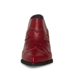 WAZE RED LEATHER -Cheap Boots And Beyond Store STEVEMADDEN SHOES WAZE RED LEATHER FRONT