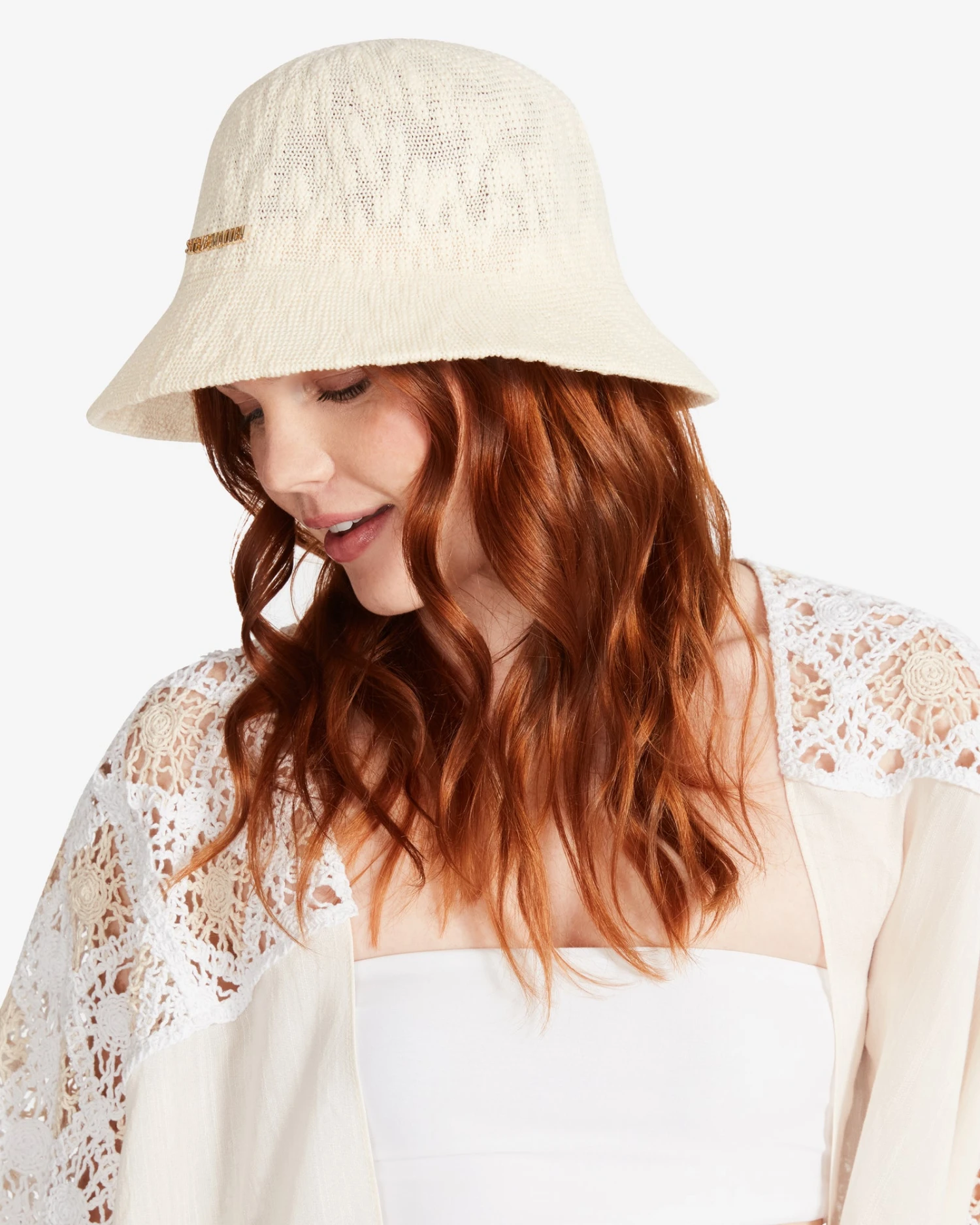 MOLDED POLY YARN BUCKET HAT CREAM 2 MOLDED POLY YARN BUCKET HAT CREAM - Image 2