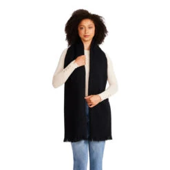 SOLID WOVEN SCARF BLACK