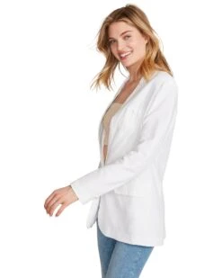 LINEN ON THE EDGE BLAZER WHITE -Cheap Boots And Beyond Store STEVEMADDEN APPAREL BM202672 WHITE 10