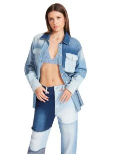 KYLIE SHACKET DENIM FABRIC -Cheap Boots And Beyond Store STEVEMADDEN APPAREL BM302771 DENIM 02