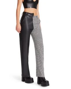 MACKENZIE HOUNDSTOOTH PANT WHITE 12 MACKENZIE HOUNDSTOOTH PANT WHITE -Cheap Boots And Beyond Store STEVEMADDEN APPAREL BM303284 WHITE 04