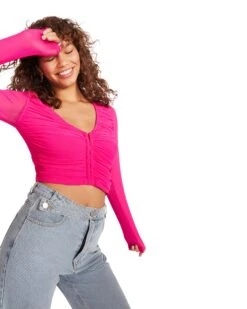 LUNA TOP HOT PINK -Cheap Boots And Beyond Store STEVEMADDEN APPAREL BM305706 HOT PINK 04