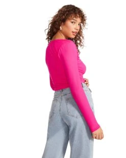 LUNA TOP HOT PINK -Cheap Boots And Beyond Store STEVEMADDEN APPAREL BM305706 HOT PINK 05