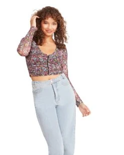 LUNA FLORAL TOP PINK -Cheap Boots And Beyond Store STEVEMADDEN APPAREL BM305740 MULTI 02