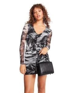 TESSA DRESS WHITE/BLACK