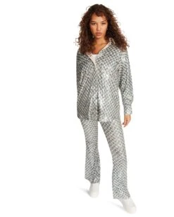 SHAE PANT SILVER -Cheap Boots And Beyond Store STEVEMADDEN APPAREL BM403368 SILVER 02