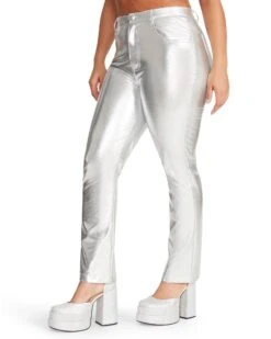 JOSIE PANT SILVER -Cheap Boots And Beyond Store STEVEMADDEN APPAREL BM403373 SILVER 10