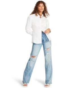 NADIA SHIRT WHITE -Cheap Boots And Beyond Store STEVEMADDEN APPAREL BM404591 WHITE 01