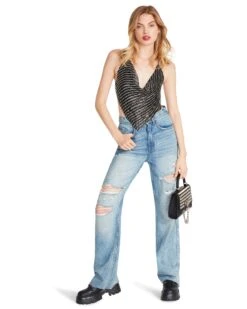 JANET TOP BLACK -Cheap Boots And Beyond Store STEVEMADDEN APPAREL BM404604 BLACK 01