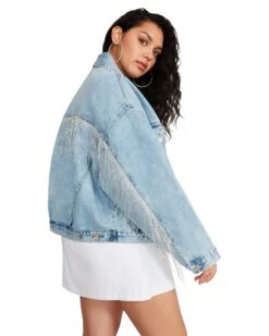 SIENNA DENIM JACKET RHINESTONES -Cheap Boots And Beyond Store STEVEMADDEN APPAREL BN102888 DENIM 04