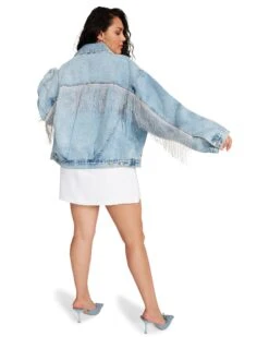 SIENNA DENIM JACKET RHINESTONES -Cheap Boots And Beyond Store STEVEMADDEN APPAREL BN102888 DENIM 06