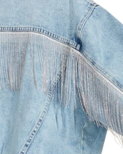 SIENNA DENIM JACKET RHINESTONES -Cheap Boots And Beyond Store STEVEMADDEN APPAREL BN102888 DENIM 06 CLOSEUP