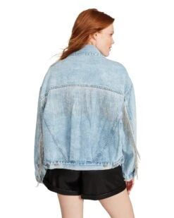 SIENNA DENIM JACKET RHINESTONES -Cheap Boots And Beyond Store STEVEMADDEN APPAREL BN102888 DENIM 13