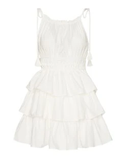 MIREYA MINI DRESS WHITE -Cheap Boots And Beyond Store STEVEMADDEN APPAREL BN108601 WHITE GHOST