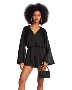 FARRAH ROMPER BLACK -Cheap Boots And Beyond Store STEVEMADDEN APPAREL BN203463 BLACK 01