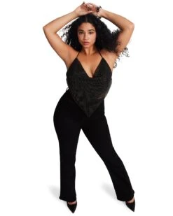 BARELY THERE RHINESTONE HALTER BLACK -Cheap Boots And Beyond Store STEVEMADDEN APPAREL RTW0063 BLACK LARGE 1347