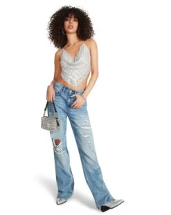 BARELY THERE RHINESTONE HALTER SILVER -Cheap Boots And Beyond Store STEVEMADDEN APPAREL RTW0063 RHINESTONE 01 1