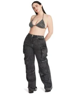 RHINESTONE BIKINI TOP BLACK -Cheap Boots And Beyond Store STEVEMADDEN APPAREL RTW0084 BLACK 07