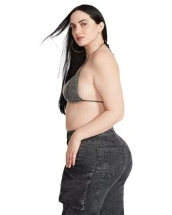 RHINESTONE BIKINI TOP BLACK -Cheap Boots And Beyond Store STEVEMADDEN APPAREL RTW0084 BLACK 11