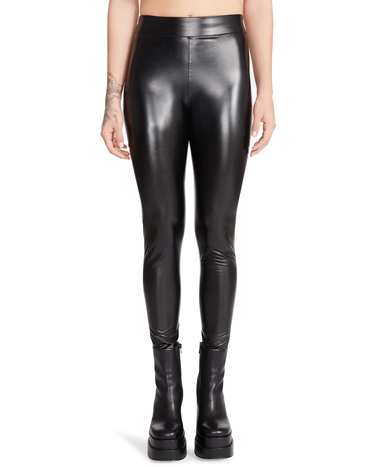 FAUX LEATHER LEGGINGS BLACK 4 FAUX LEATHER LEGGINGS BLACK - Image 4