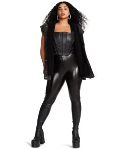 FAUX LEATHER LEGGINGS BLACK