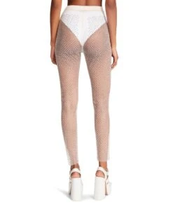 MESH RHINESTONE PANTS IVORY -Cheap Boots And Beyond Store STEVEMADDEN APPAREL RTW0216 IVORY 05