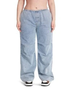 PIA PARACHUTE PANT DENIM FABRIC -Cheap Boots And Beyond Store STEVEMADDEN APPAREL RTW0326 DENIM FABRIC 04