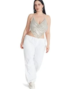 PIA PARACHUTE PANT WHITE -Cheap Boots And Beyond Store STEVEMADDEN APPAREL RTW0326 WHITE 01