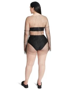 MESH RHINESTONE MINI DRESS BLACK -Cheap Boots And Beyond Store STEVEMADDEN APPAREL RTW0336 BLACK 04