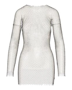 MESH RHINESTONE MINI DRESS BLACK -Cheap Boots And Beyond Store STEVEMADDEN APPAREL RTW0336 BLACK 3230