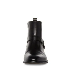 DASH BLACK LEATHER -Cheap Boots And Beyond Store STEVEMADDEN MENS DASH BLACK LEATHER FRONT